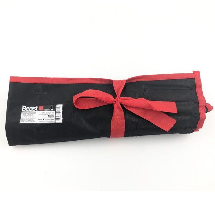SIO Juego de Llaves Combinadas 6-32 mm 17 Piezas – Llaves Fijas y Estrella Chrome Vanadium – Set Profesional en Bolsa Organizador Numerada – Herramientas Mecánica, Taller, Automoción y Bricolaje