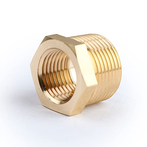 Buje reductor de latón U.S. Solid de 3/4 a 1/2 NPT macho hembra para tubería 5