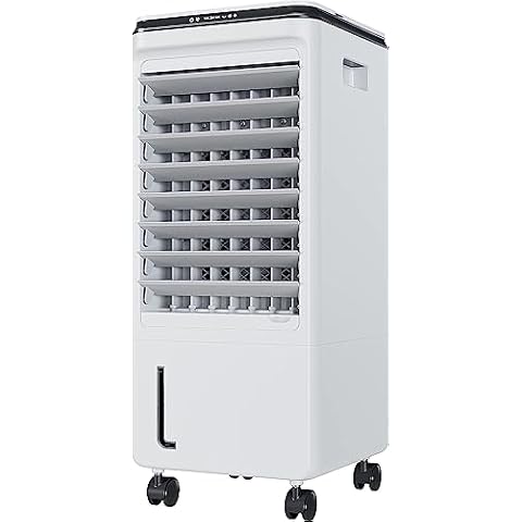 Cozzyben Air Conditioner Portable for Room, 3-IN-1 Evaporative Air Cooler, Windowless Ac Fan for Bedroom Indoor 1.85 Gal Water Tank, 3 Speeds, 80°Oscillation, Remote Control, 1-7H Timer & 4 Ice Pack Cover