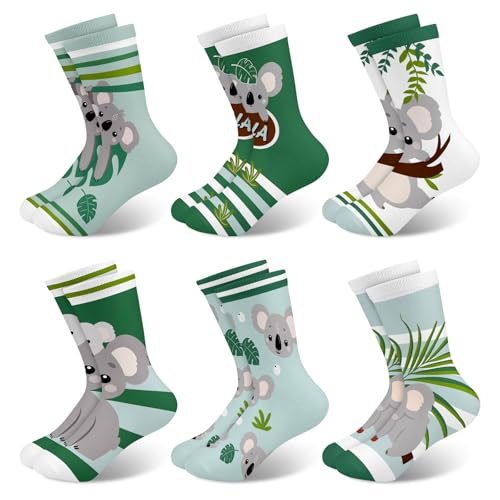 Lustige Socken Kinder Mädchen Junge Koala Kindersocken Baumwolle 5-8 Jahre