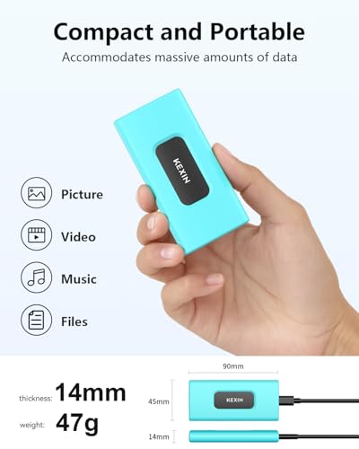 Image of KEXIN 256GB External SSD Hard Drive USB 3.1 Type-c Portable Solid State Drive 256G, up to 500MB /s for PC Mac Android Game Console