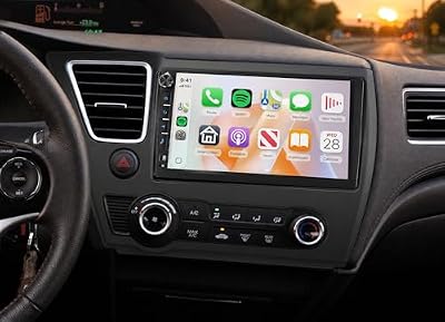 KYNNT 4G+64G Car Stereo Radio for Honda Civic 2013-2017, Wireless Carplay Android auto with Knob, 9" Incell Touchscreen Radio for Civic, Bluetooth GPS 5GWiFi FM EQ SWC