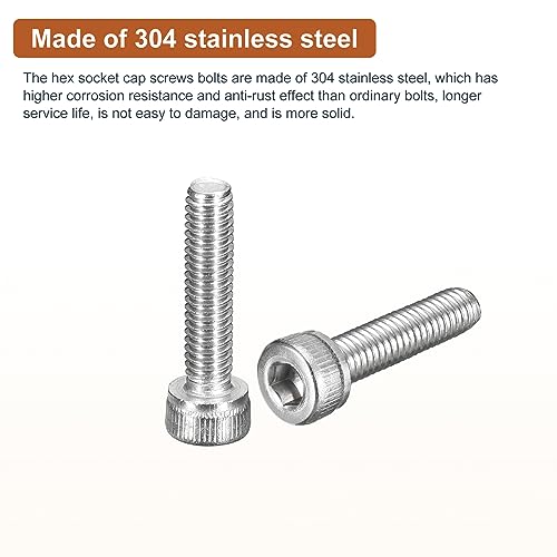 DTGN M3x12mm Socket Head Cap Screws Bolts, 100Pcs 304 Stainless Steel 18-8, Metric Machine Hex Socket Screw, Hex Drive - Image 3