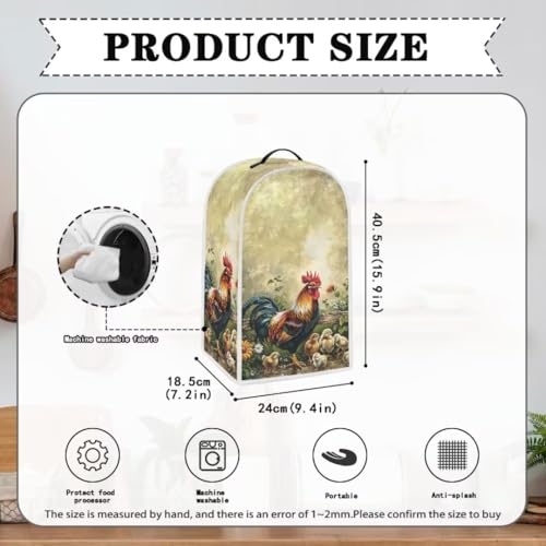 Image of Chicken Blender Dust Cover, Anti Fingerprint Polyester Stand Mixer or Coffee Maker Appliance Protector, Stain Resistant Blender Cover for Kitchen Appliance