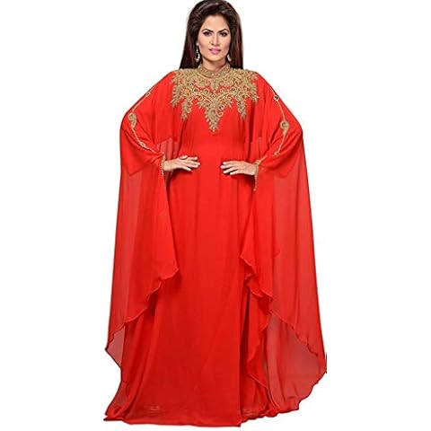 Kaftan Maxi Dress Evening Gowns Evening Dresses Wedding Cocktail Dress Farsha Morocan Takhita Wear (Red) Cover