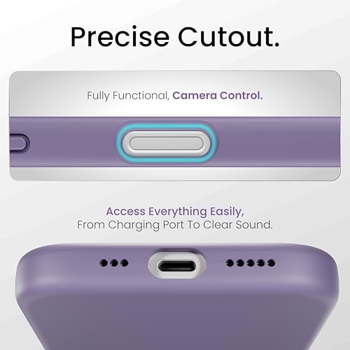 Image of CASEGEAR Silicone Snap Fit Back Cover Case Compatible with iPhone 17 | 8 Feet Drop Protection | Compatible with MagSafe | 360 Protection | Shockproof & Scratch Resistant | Misty Purple