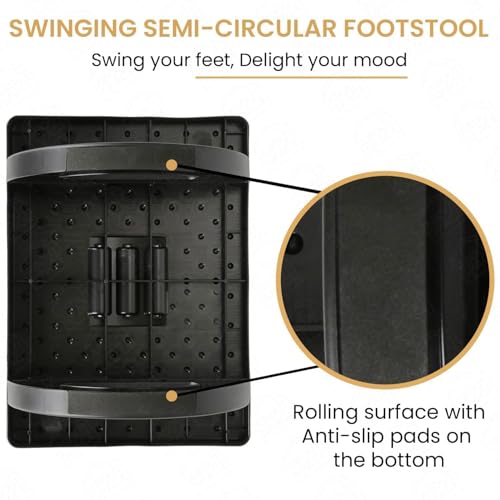 Image of AMIRATE Foot Rest for Office Chair with Acupressure Points and Roller | Ergonomic Footrest for Office Desk | Foot Rest Under Table | Foot Stool for Home, Office Table, and Sofa (Unbreakable, Non-Slip Legs)
