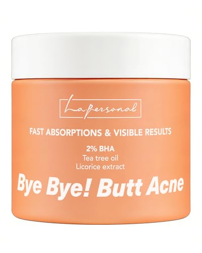 LA.PERSONAL Crème l'acné Fesses 160ml, Apaisant & Réducteur d'acné, Crème Boutons Fesses & Cuisses, Soin du Corps Lissant et Hydratant, Améliorer la...