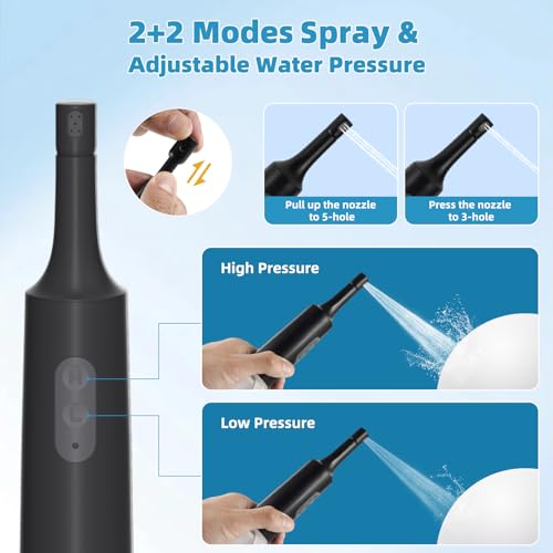 Image of Hibbent Portable Bidet for Travel, High Pressure Electric Handheld Bidet Sprayer, 350-550ML Expandable Bottle for Personal Hygiene, USB-C Rechargeable Waterproof, Travel Sprayer for Women & Men, Black