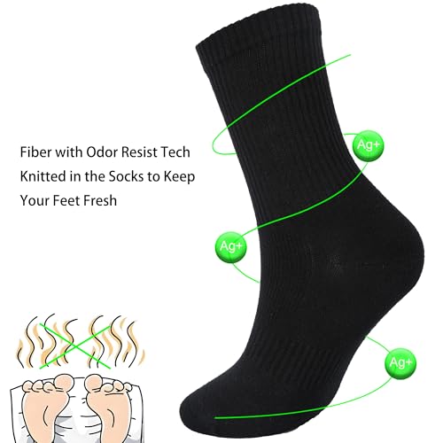 Image of Womens Anti Odor Blister Proof Seamless Cotton Moisture Wicking Sports Ankle /Crew Dress Socks,Size 6-10
