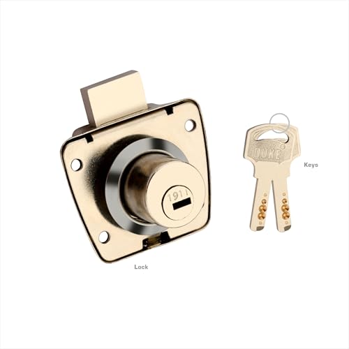 Image of DUKE Cabinet Lock Ultra Keys with Keys, 23mm Chrome Finish, Strong and Sturdy,MP-54 |Pack of 10|