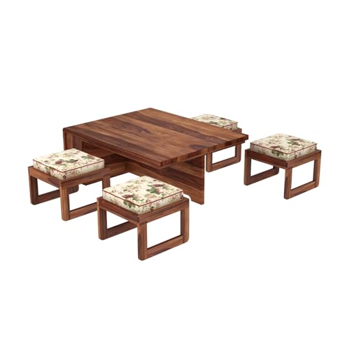 Image of Wakefit Macron Sheesham Wood Coffee Table - Natural Finish