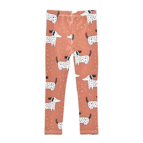 Polka Dot Dog Cartoon Girls Leggings Ultra Soft Compression Yoga Gym Pants for Kids 4-10T2