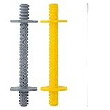 Lull Kids Barbell Teether (2-Pack) - 100% Food-Grade Silicone Teethers for Relief of Sore Gums -...