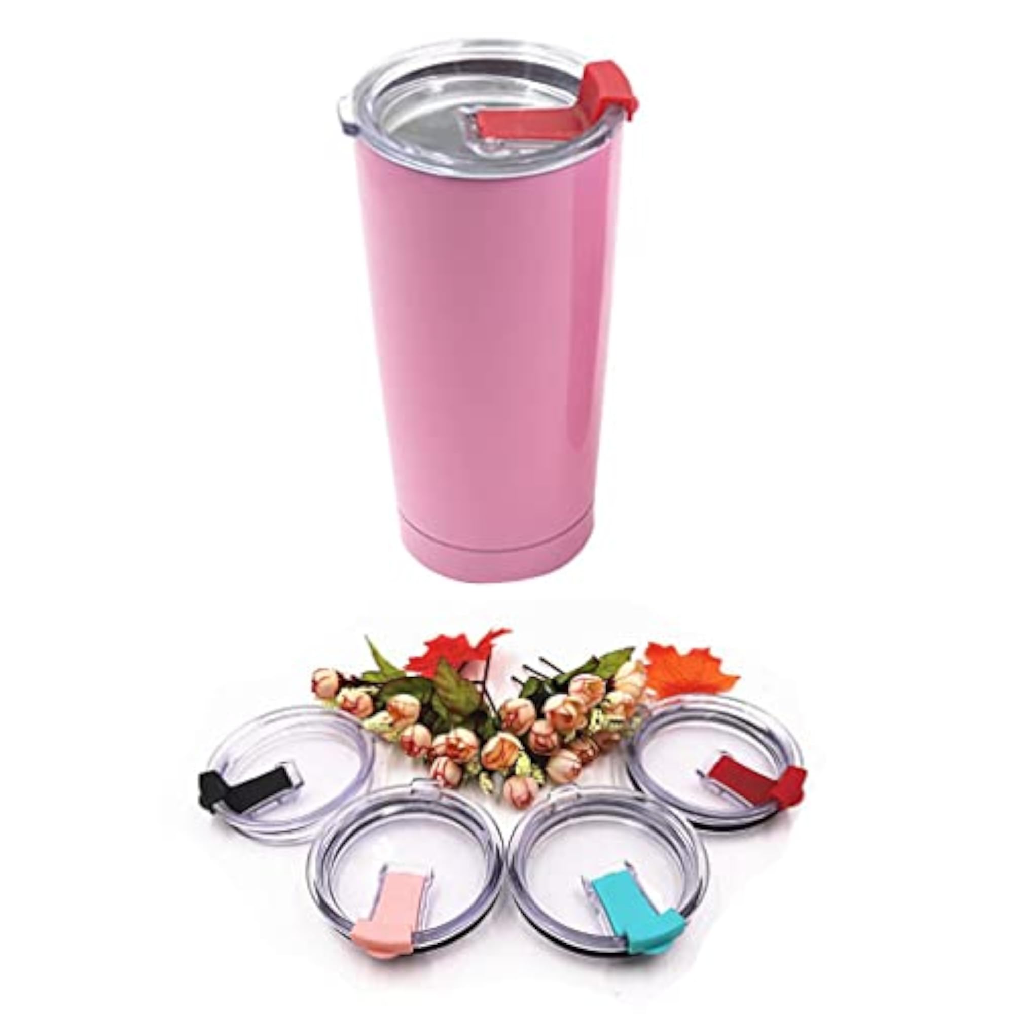 2 Tumbler Replacement Lids, Spill Proof and Splash Resistant, Red