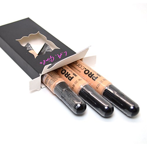 La Girl Pro Concealer 3 X Gc973 Creamy Beige Hd. High Definition Liquid Concealer + Free Earring #TOP23