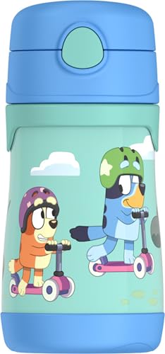 Thermos Baby 10 oz. Stainless Steel Bottle with pop-up straw Bluey