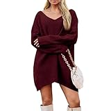 Generisch Strickkleider Damen Winter Pullikleid Strickkleid Kleid Lang Herbst Kleider Elegante Festlich Herbstkleid Elegant Elegantes Langes Maxikleid Langarm