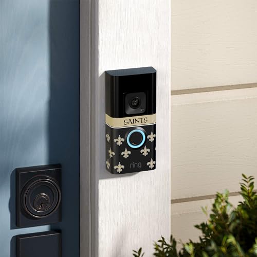 Image of All-New Limited Edition, Official NFL Faceplate for Ring Doorbells - Video Doorbell 3, Video Doorbell 3 Plus, Video Doorbell 4, Battery Doorbell Plus, and Battery Doorbell Pro | New Orleans Saints