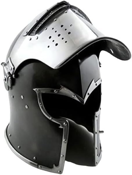 Medieval Knight Barbuta with Visor – Handmade Historical Headgear, Gothic Armor Style Helmet for LARP, SCA & Collectors