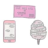 Metalltyp: Zinklegierung GDLGDL Köstliche Eiscreme Pizza Metall Emaille Brosche Topf Note Aufkleber Karte Happy Ticket Abzeichen Pin Set Einzigartiges Modeschmuck Geschenk Stil