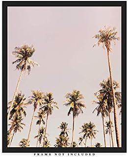 Palm Trees Pastel Wall Art Print - (8x10) Unframed Picture For Home, Office