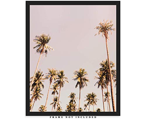 Palm Trees Pastel Wall Art Print - (8x10) Unframed Picture For Home, Office