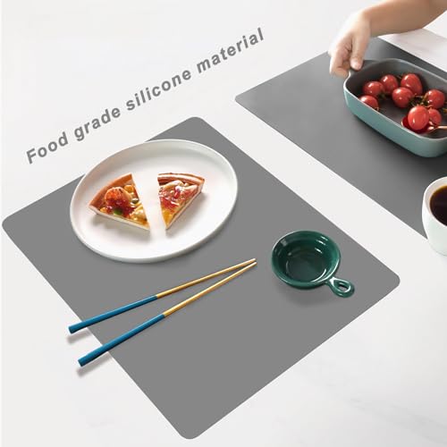 Silicone Placemats, Food-Grade Non-Slip Waterproof, Dining, Countertop Protector, Kitchen Counter Mat, Heat Resistant, Baking mat Dishwasher Safe by PUSCRIENO - Used condition - Image 4