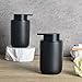 BosilunLife Black Soap Dispenser Set - 2 Pack 12oz Ceramic Dish Soap Dispenser with Rust Proof Pump for Kitchen, Hand Soap and Lotion Set Suitable for Farmhouse Bathroom Decor with Waterproof Labels