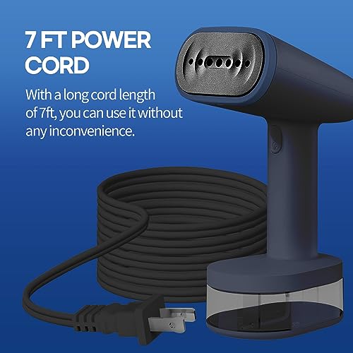 HubiCare Steamer for Clothes, 1500W Clothes Steamer with Large 250ml Tank, Handheld Clothing Steamer, Fabric Wrinkle Remover, Portable & Compact Travel Size Garment Steamer ONLY FOR 120V (Navy)