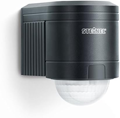 Steinel IS 240 DUO black - motion detector with 240° angle of coverage and max. 12 m range, infrared motion detector for indoor and outdoor use, incl. corner wall mount, 602710