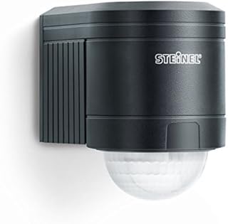 Steinel IS 240 DUO black - motion detector with 240° angle of coverage and max. 12 m range, infrared motion detector for indoor and outdoor use, incl. corner wall mount, 602710