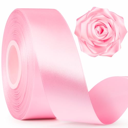 Mauproy Pink Satin Ribbon, 1-1/2 Inch, 50 Yards