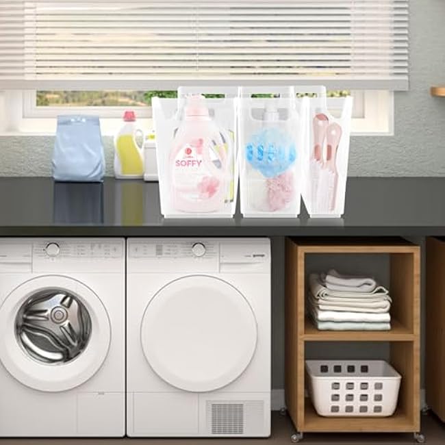 3 Pcs Freezer Organizer Bins with Wheel Clear Plastic Pantry Organizer and Storage 3 Size Tall Narrow Kitchen Organization Pantry Organizer Snack Storage Containers for Office Refrigerator