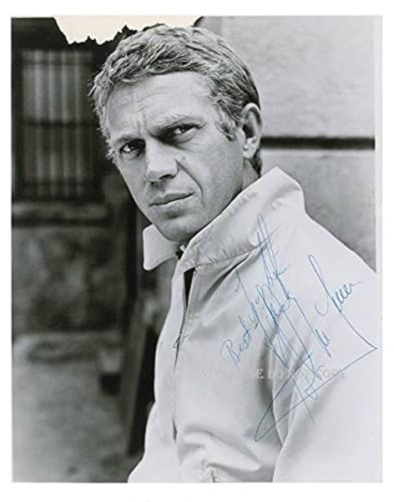 Steve McQueen サイン入りポートレート 個人宛 直筆サイン入り写真 拳銃無宿 等 スティーブマックイーン Steve