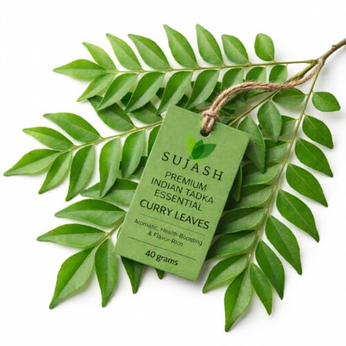 SUJASH Fresh Curry Leaves 40g - Natural Aromatic Kadi Patta for Cooking Ideal for Curries Soups and Flavor Oil | Premium Quality Fresh Curry Leaves Perfect for Indian and Asian Dishes (Pack of 1)