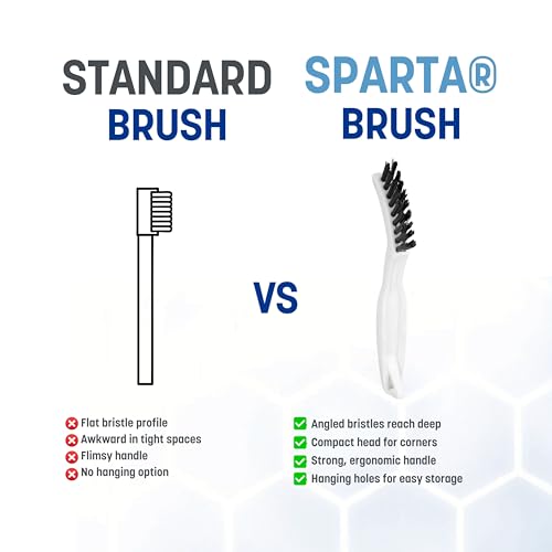 SPARTA Flo-Pac Nylon Grout Brush with Nylon Bristles for Floors, 8 Inches, White, (Pack of 24) - Thumbnail 7