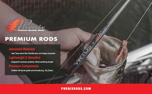 PHENIX RODS Virtus Blue Diamond Rod / 1 PC / 7'3" / Casting/Medium/Heavy Fast Action/SPINNERBAIT by Phenix Rods - Used condition - Image 2