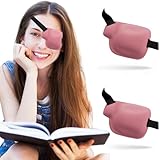 Eye Patches for Adults and Kids, 2 Pcs 3D Eye Patch Adjustable Medical Eyepatch for Lazy Eye Amblyopia Strabismus and After Surgery for Left Eye Pink