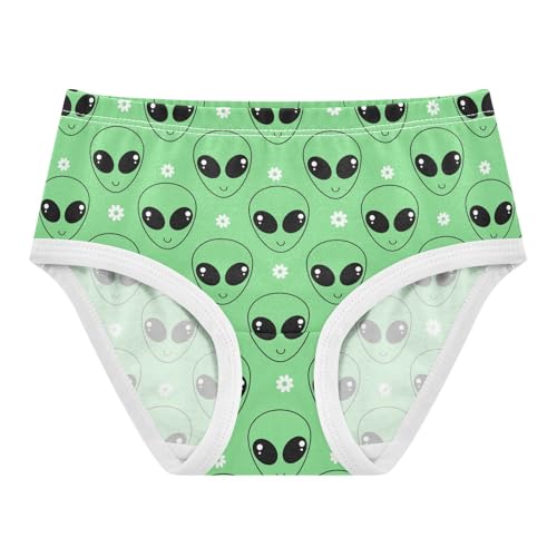 Girls' Underwear Green Alien Cotton Stretch Comfort Toddler Panties