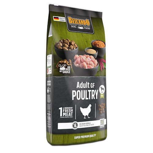 BELCANDO Adult GF Poultry [12,5 kg] getreidefreies Hundefutter | Trockenfutter ohne Getreide mit Geflügel | Alleinfuttermittel für ausgewachsene Hunde ab 1 Jahr