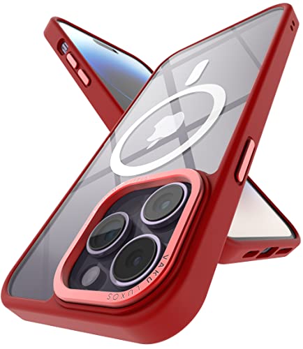 Image of eller sante Clear Armor MagPro for iPhone 14 Pro Case Cover, Shockproof, Scratch Resistant, Slim, Thin, Military-Grade Metal Ring Camera Protection, Compatible with MagSafe Back Cover - Red