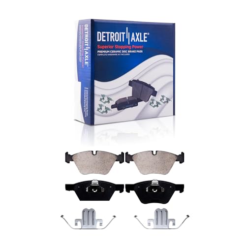 Image of Detroit Axle - Brake Kit for 2006 BMW 325xi, 2007 328i 328xi, Drilled & Slotted Disc Brake Rotors Ceramic Brakes Pads Replacement Front and Rear
