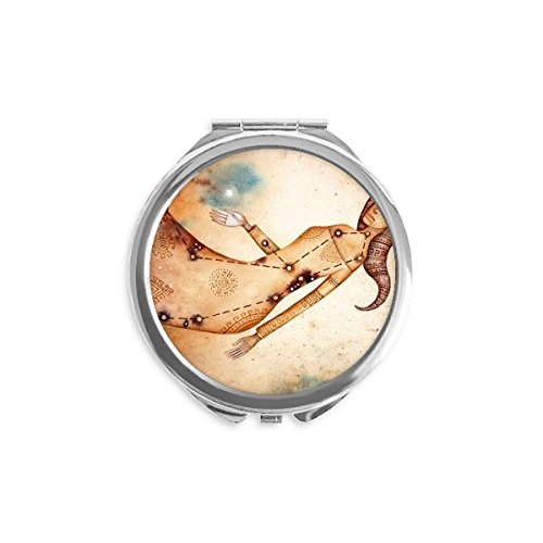 Miroir constellation vierge maquillage de poche portable rond fait main multicolore