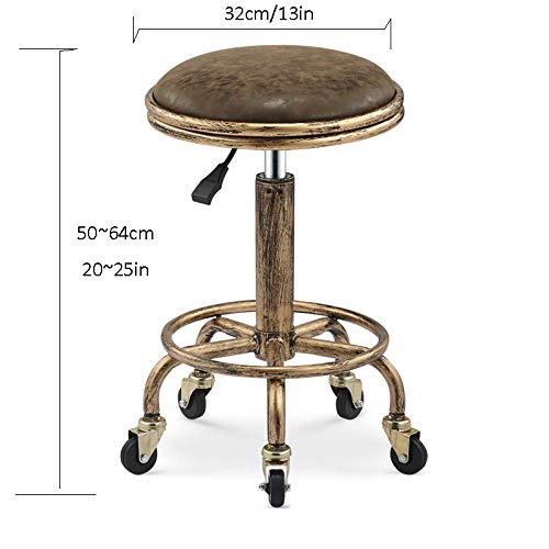 Tabouret de traitement réglable en cuir marron supportant 160 kg - 3
