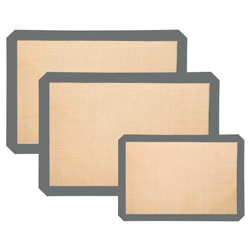 10 Best Reusable Baking Sheets For Eco-Friendly Baking Adventures 8 3-Pack Non-Stick Silicone Baking Mats (Gray)