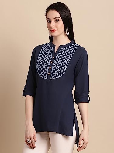 Image of Pistaa's Women's Cotton Relaxed Fit Short Kurti