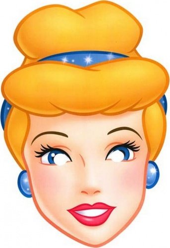 STAR CUTOUTS Printed Card Mask of Cinderella