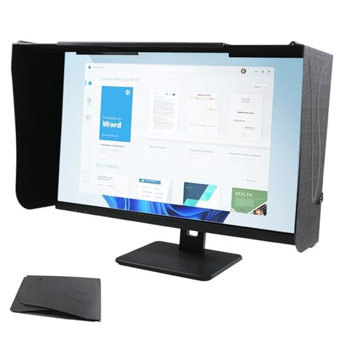 CISSIYOG Parasol para Monitor De Computadora, Parasol para Monitor Pantalla De 17 A 27 Pulgadas (Ajustable De 41 A 71 Cm), para Marco Exterior De Monitor, Antirreflejos Y Antimiradas