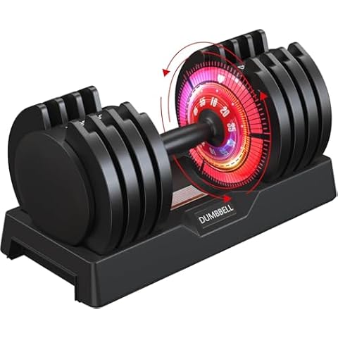 SogesHome 55 lbs Adjustable Dumbbell,5-IN-1 Quick Adjustable Weights Dumbbells,Dumbbell with Tray for Home Gym Full Body Workout Fitness,Single Cover